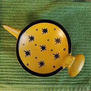 Yellow Hippo Footed Hippopotamus Shallow Trinket Dish labeled Kenya